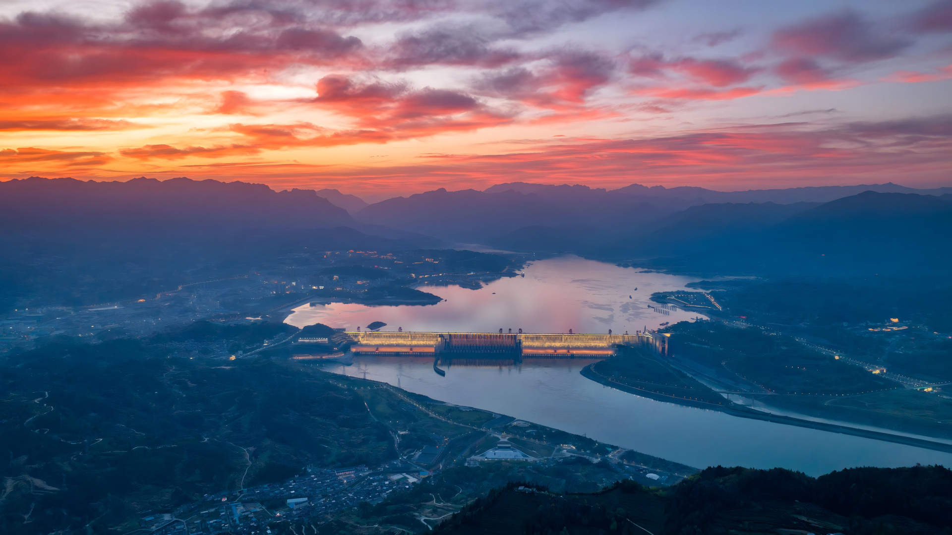 Three Gorges Dam aerial view, Yichang