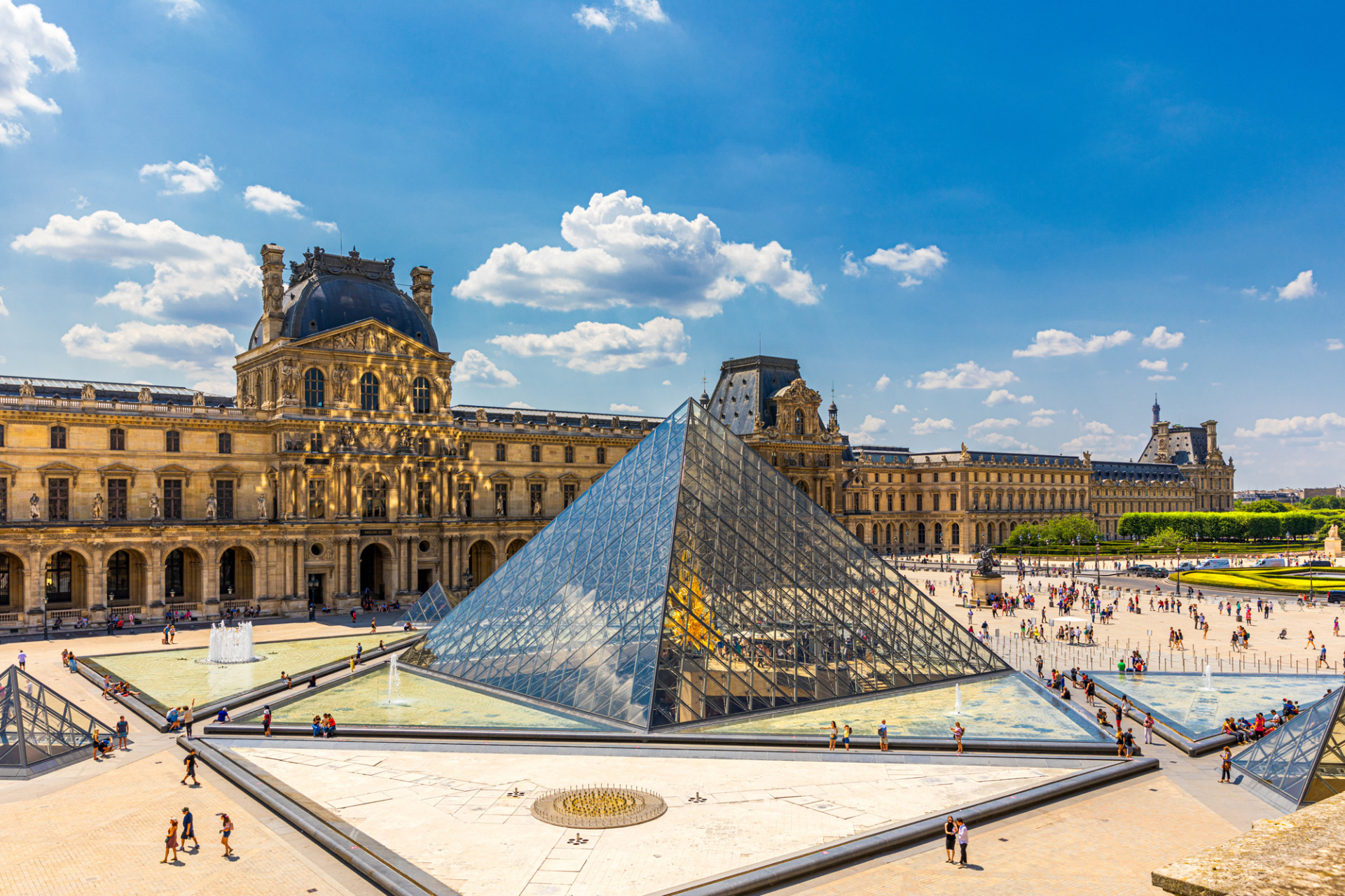 Paris Louvre Museum with Louvre Pyramid summer France AdobeStock 393593096 web