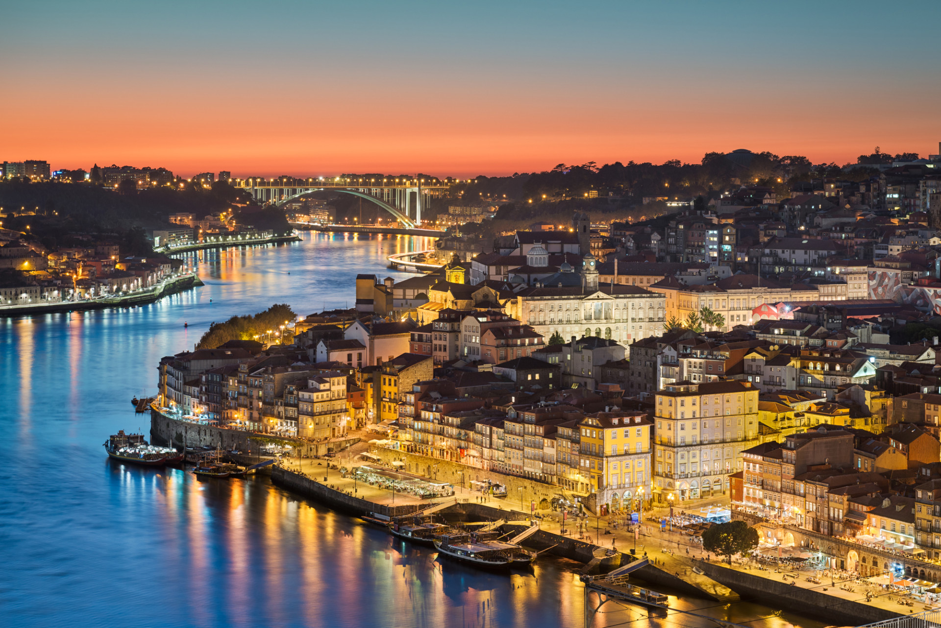 Evening skyline in Porto