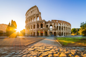 Rome Colosseum at sunrise iStock 695204230 web