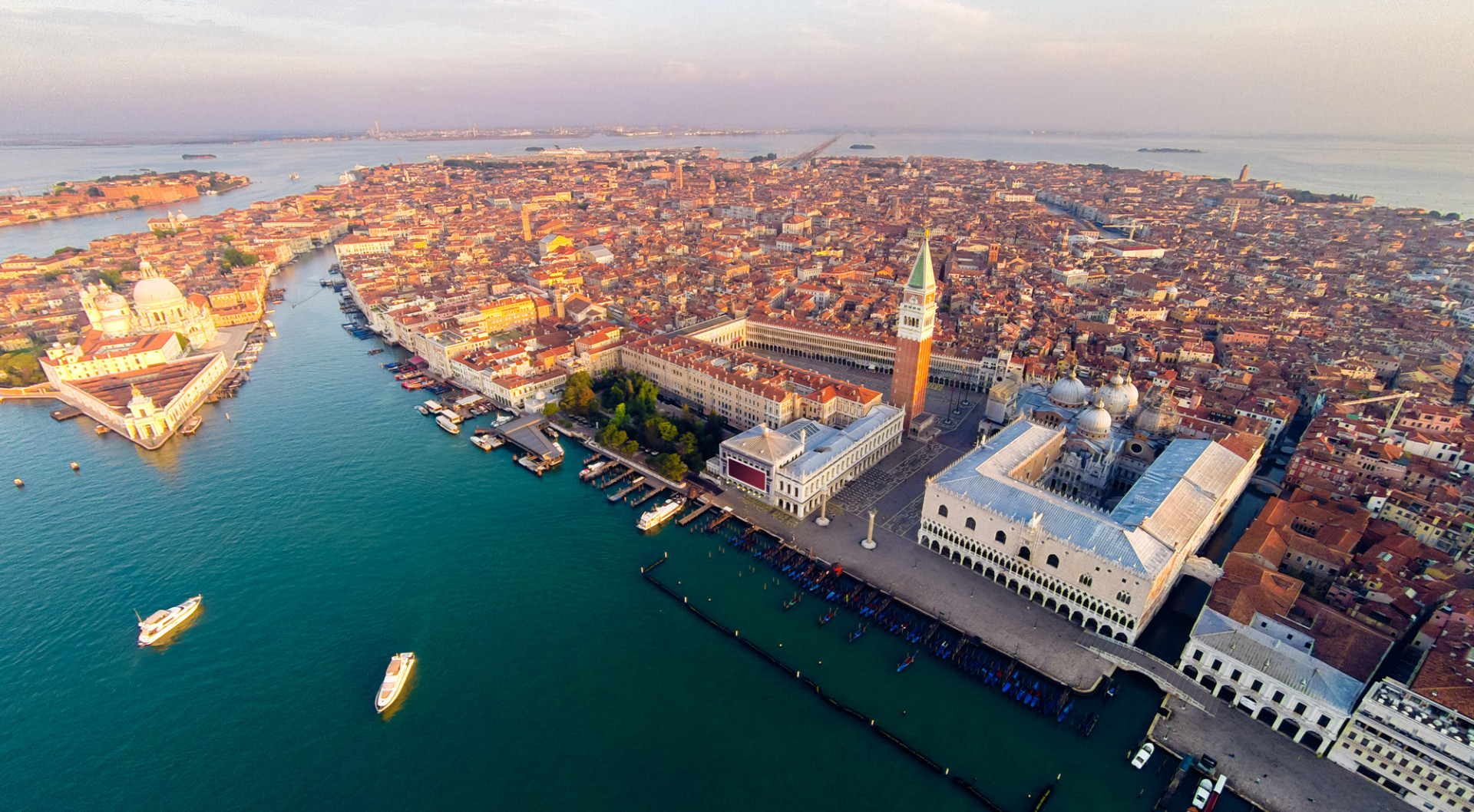 Aerial of St. Mark's Square and Venice