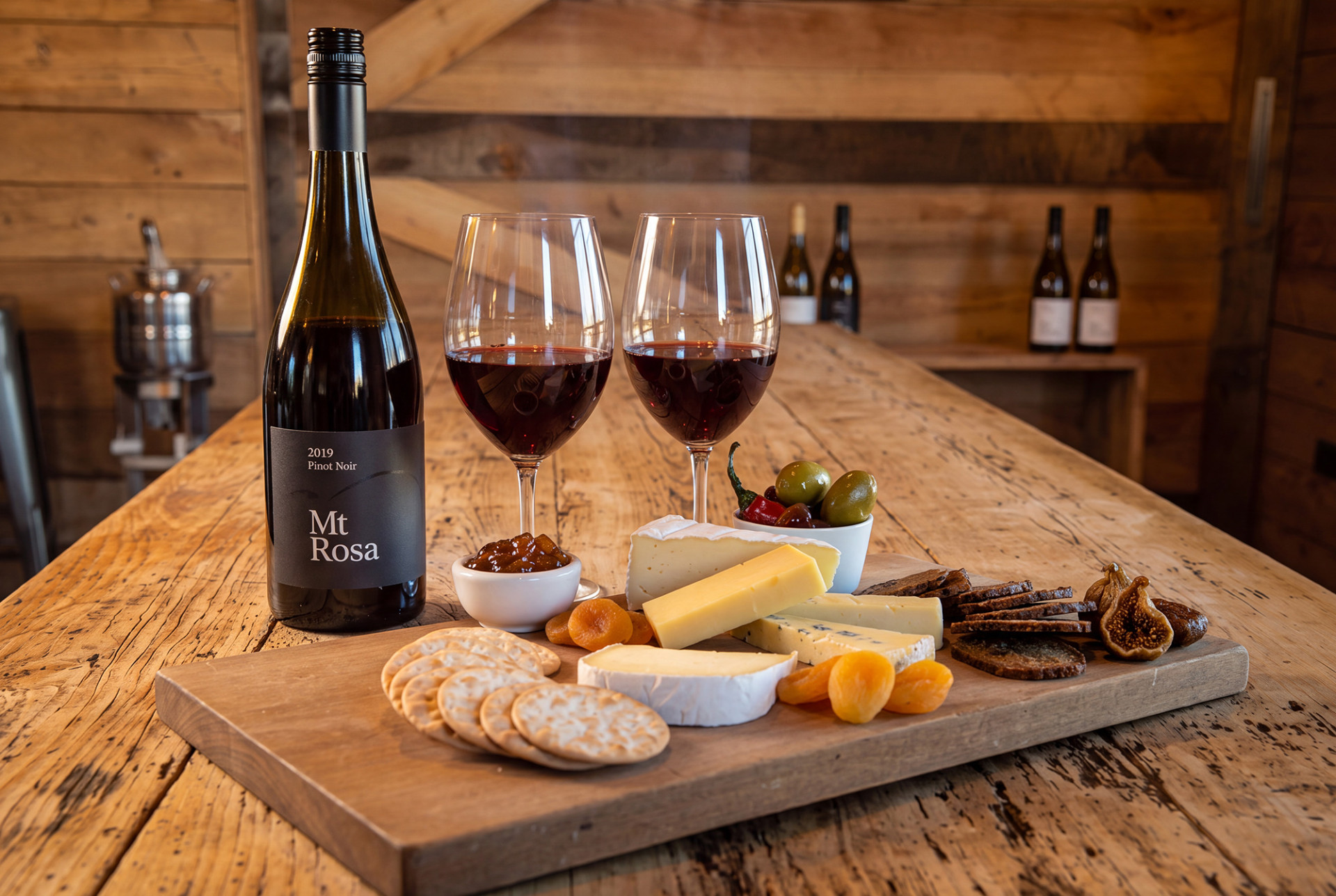 Cheeseboard with wine tasting, Central Otago wine region