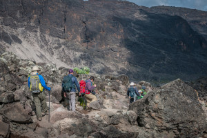 Barranco Camp trekkers descending to Barranco Camp Mount Kilimanjaro Tanzania Africa AdobeStock 66717053 web