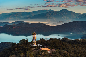 Ci En Pagoda at dawn Yuchi Township Nantou County Taiwan iStock 2263273753 web