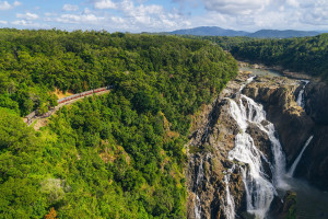 Kuranda Scenic Railway journey between Cairns and Kuranda - stunning views of Barron Falls