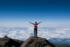 Mount Kilimanjaro trekker on the route to the summit of Kilimanjaro Tanzania Africa iStock 463353643 web