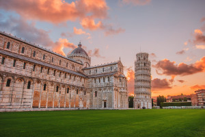 Pisa The Leaning Tower sunrise  Italy AdobeStock 360066396
